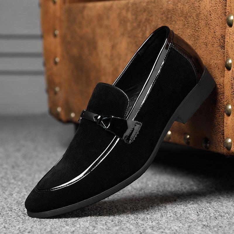 New Men's Business Formal Leisure Slip On Korean Style Black Plus Size Classic British Fashion Wedding Leather Shoes Men - All In The Bag 