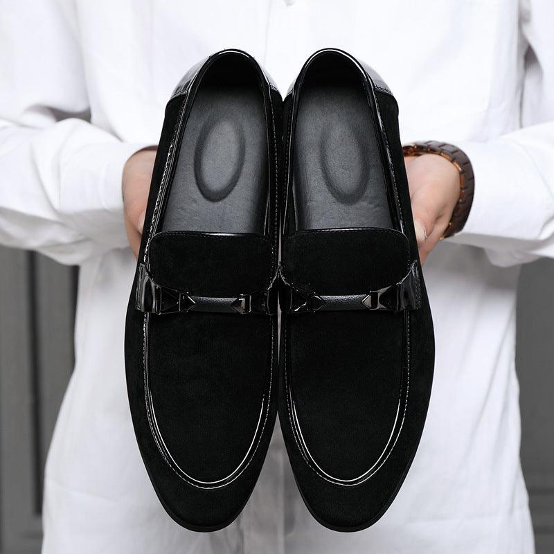 New Men's Business Formal Leisure Slip On Korean Style Black Plus Size Classic British Fashion Wedding Leather Shoes Men - All In The Bag 