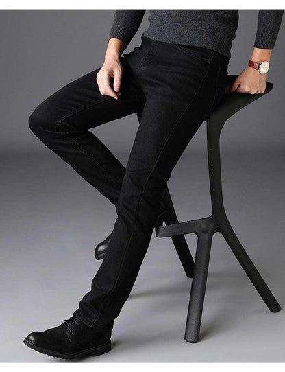 New Men's Jeans Slim Straight Black Pants For Men - All In The Bag 