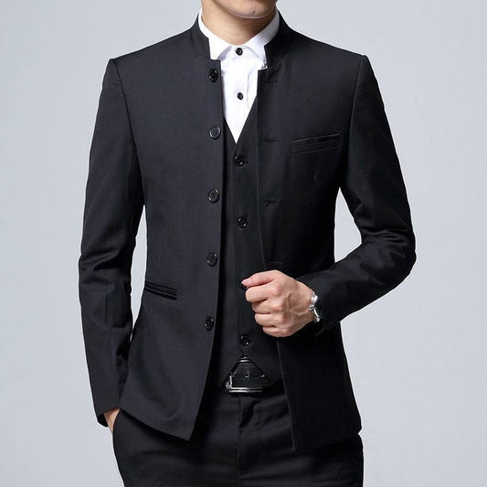 New Zhongshan Suit Men's Wedding Tuxedo Three-piece Suit - All In The Bag 