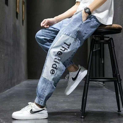 Stretch Jeans Men's Leggings Elastic Waist Plus Size Harem Pants - All In The Bag 