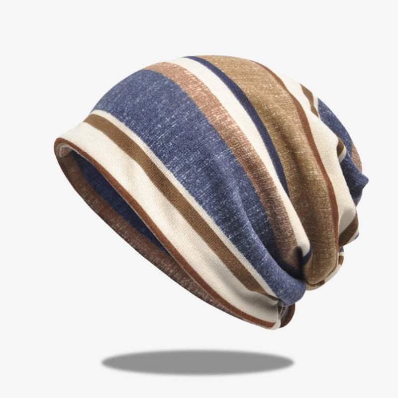 Striped Scarf Hat Men And Women All-match Pullover Hat Casual - All In The Bag 