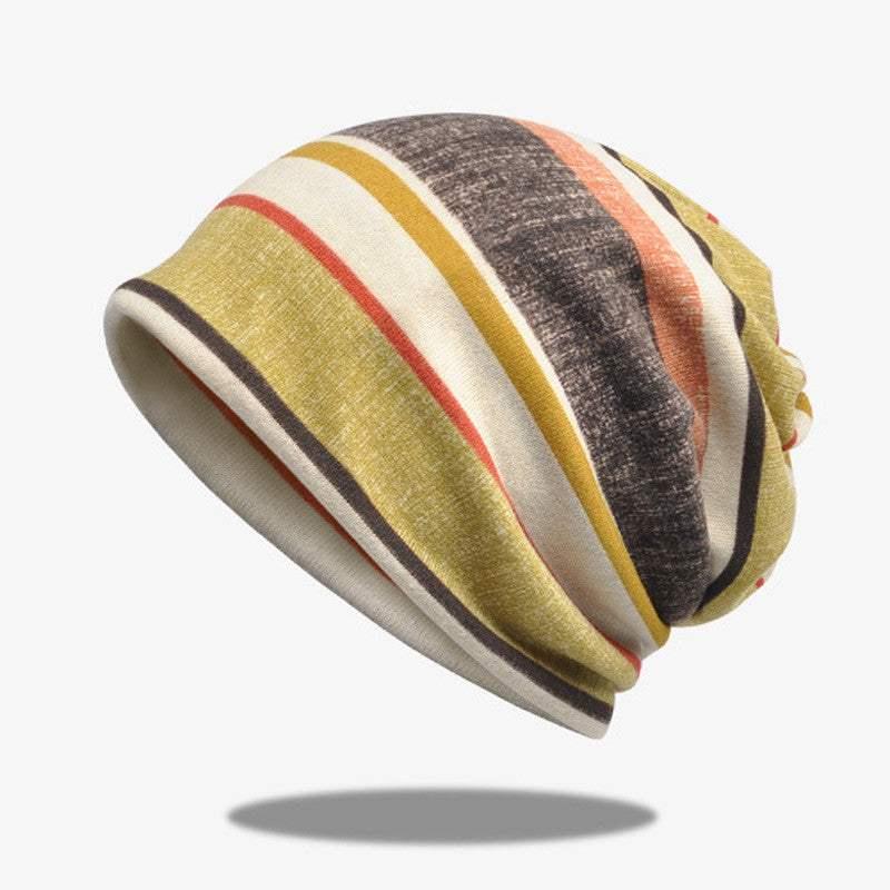 Striped Scarf Hat Men And Women All-match Pullover Hat Casual - All In The Bag 