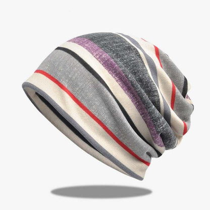 Striped Scarf Hat Men And Women All-match Pullover Hat Casual - All In The Bag 