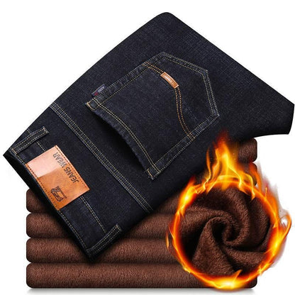 Thickened Plush Jeans Keep Men Warm In Winter - All In The Bag 