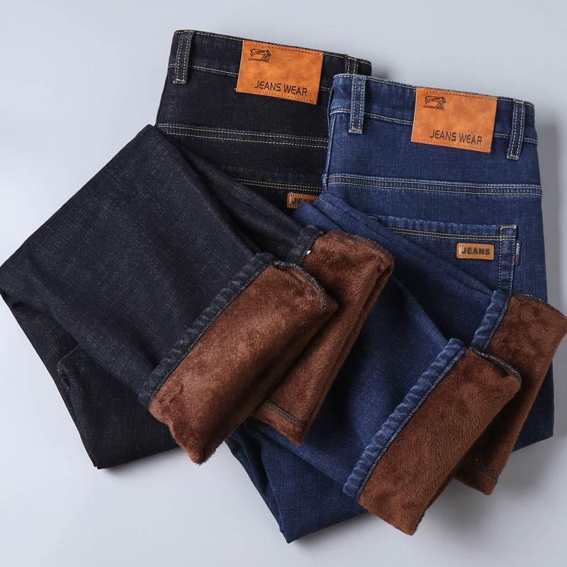 Thickened Plush Jeans Keep Men Warm In Winter - All In The Bag 