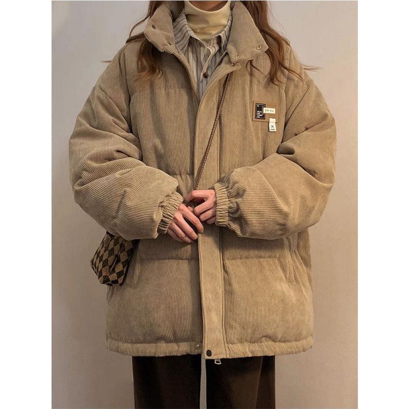 Unisex Corduroy Cotton-padded Thick French Coat - All In The Bag 