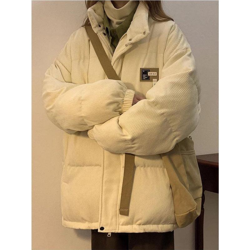 Unisex Corduroy Cotton-padded Thick French Coat - All In The Bag 