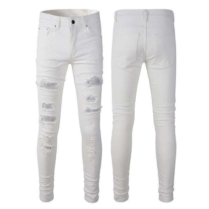 Women's High Street Ripped Stretch Slim Jeans - All In The Bag 