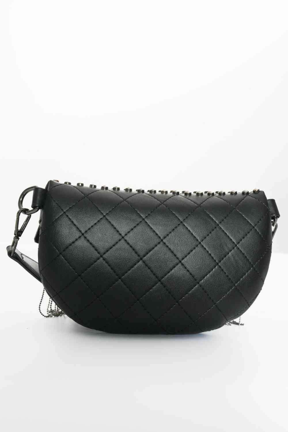 Adored PU Leather Studded Sling Bag with Fringes - All In The Bag 