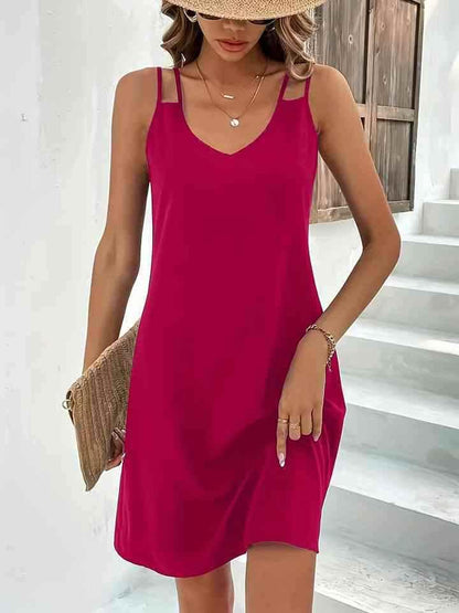 Double-Strap V-Neck Dress - All In The Bag 