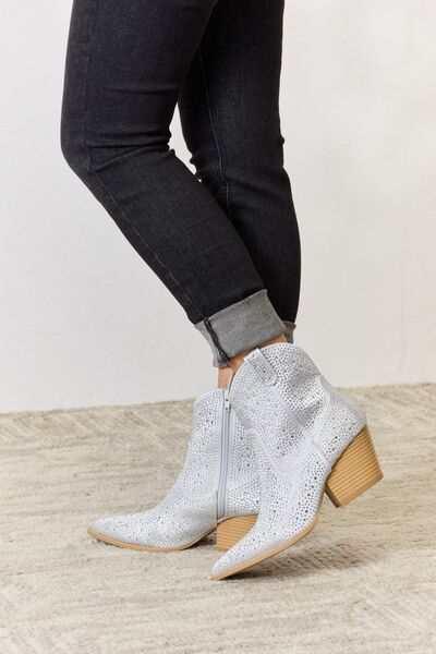 East Lion Corp Rhinestone Ankle Cowboy Boots - All In The Bag 