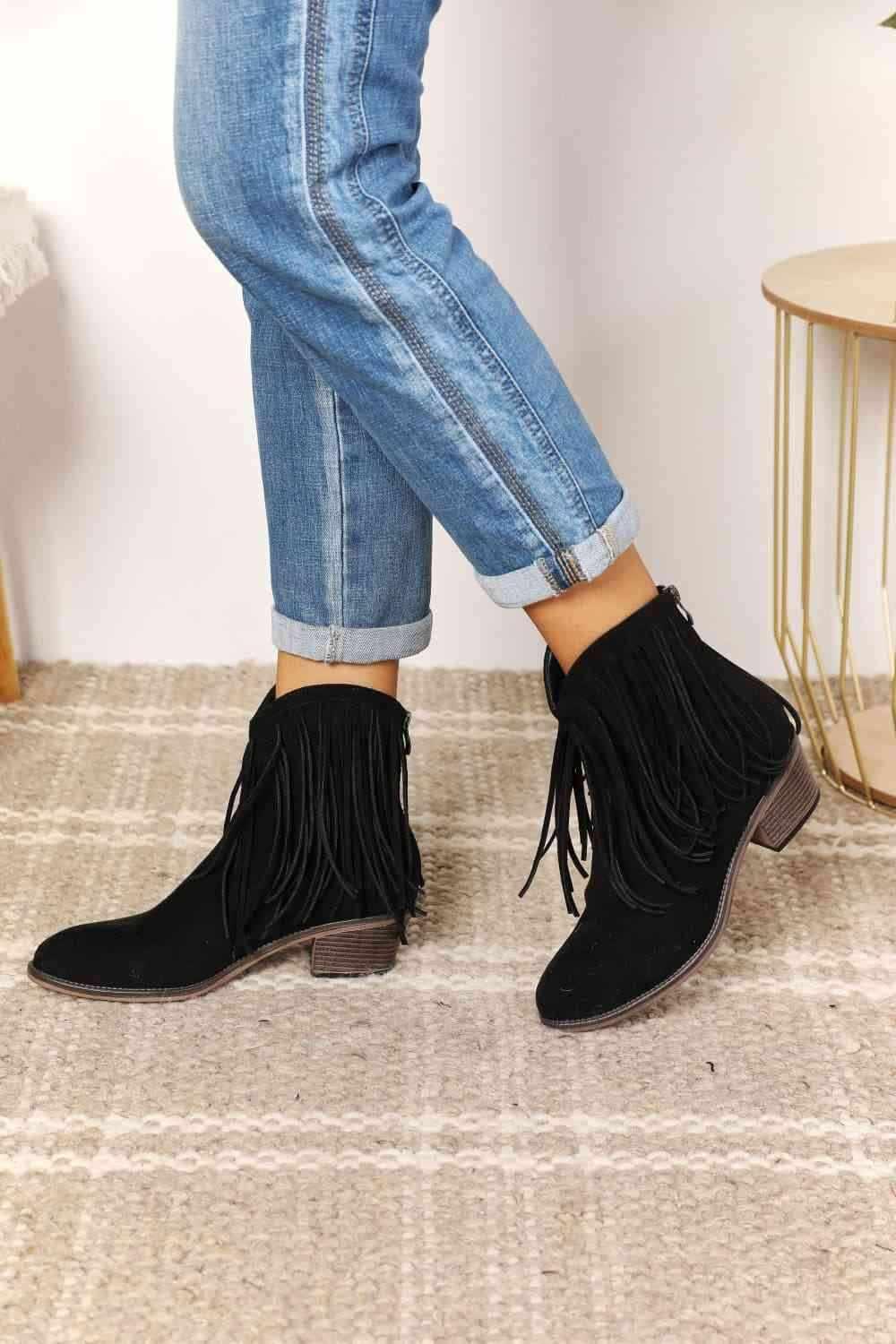Legend Women's Fringe Cowboy Western Ankle Boots - All In The Bag 