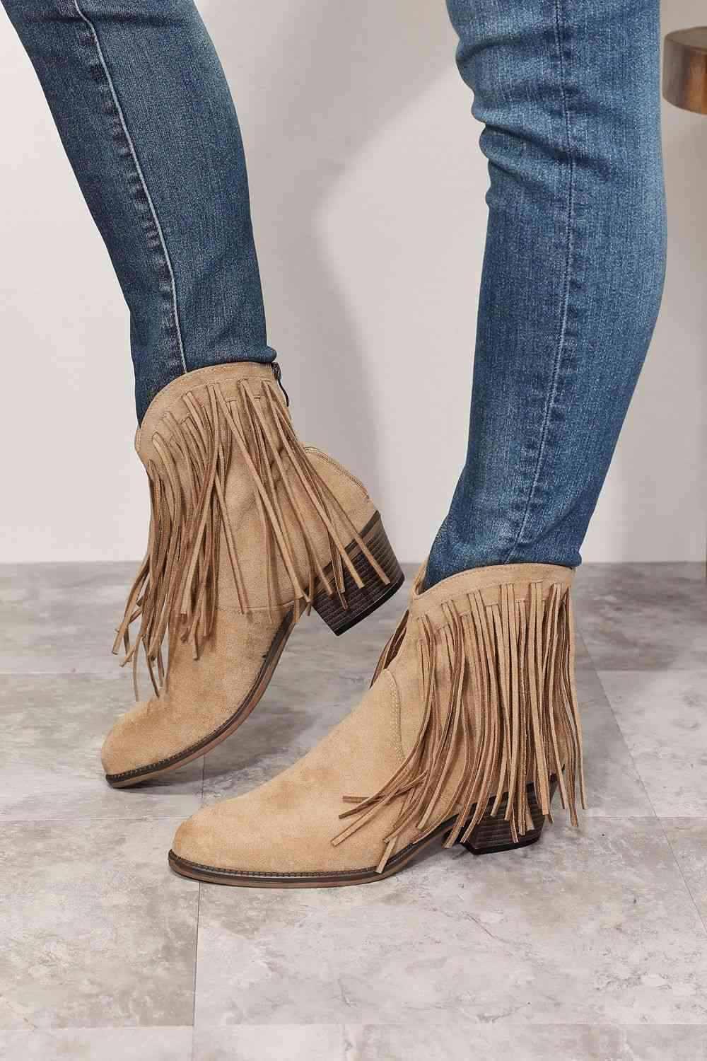 Legend Women's Fringe Cowboy Western Ankle Boots - All In The Bag 