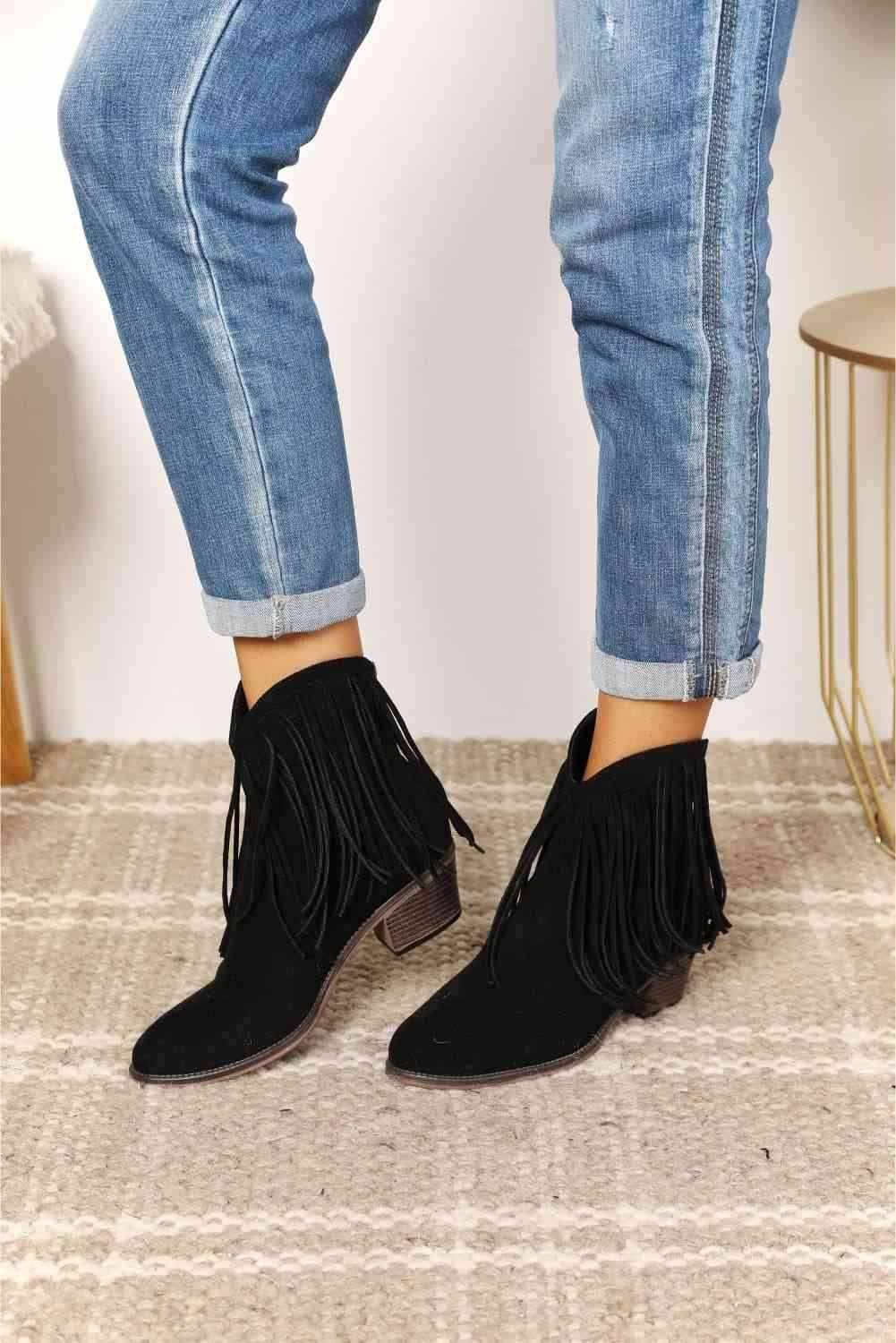 Legend Women's Fringe Cowboy Western Ankle Boots - All In The Bag 