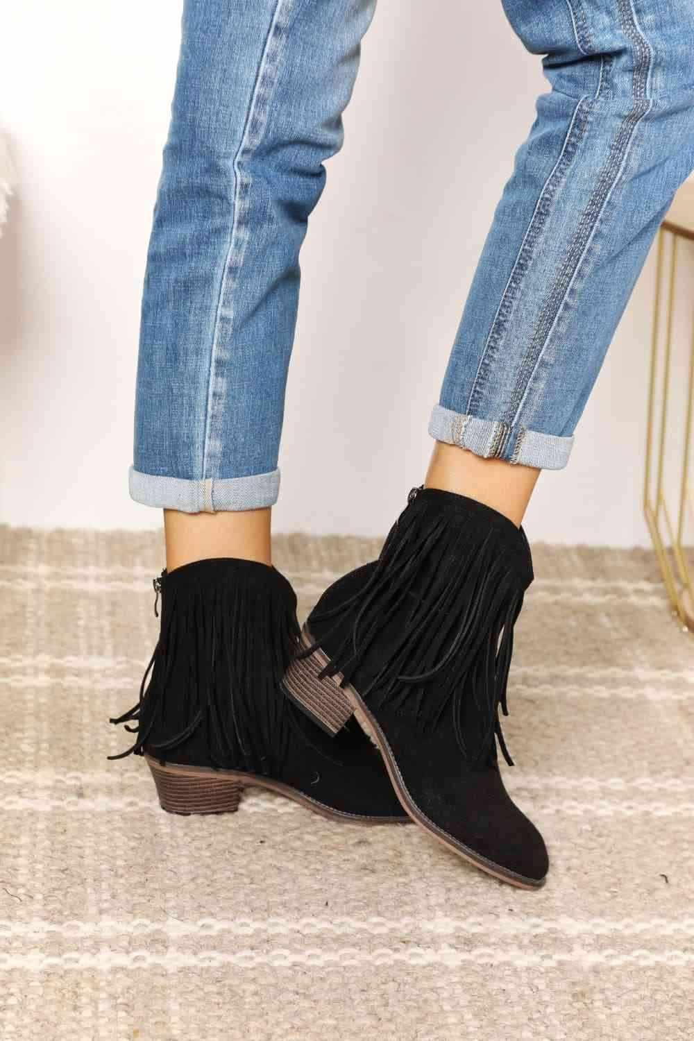 Legend Women's Fringe Cowboy Western Ankle Boots - All In The Bag 