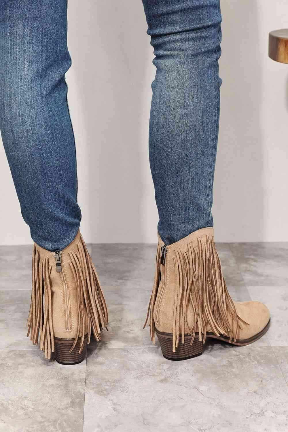 Legend Women's Fringe Cowboy Western Ankle Boots - All In The Bag 
