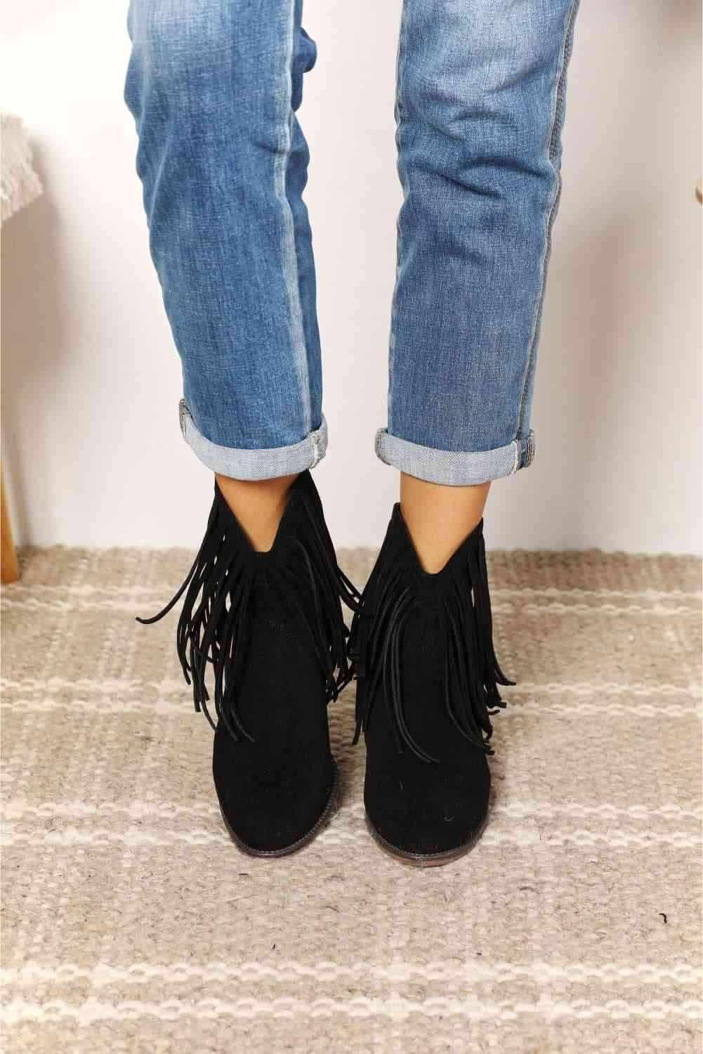 Legend Women's Fringe Cowboy Western Ankle Boots - All In The Bag 