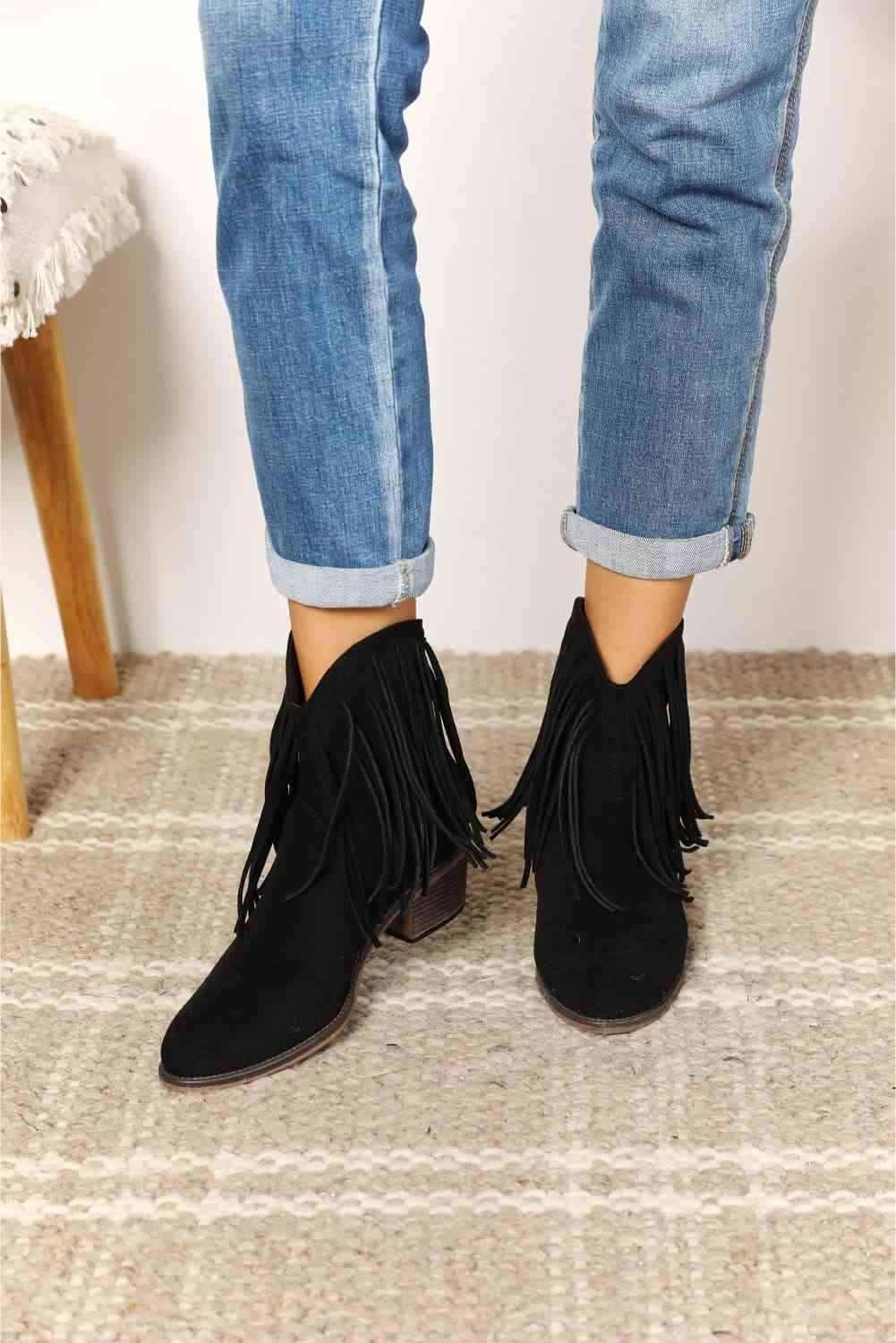Legend Women's Fringe Cowboy Western Ankle Boots - All In The Bag 