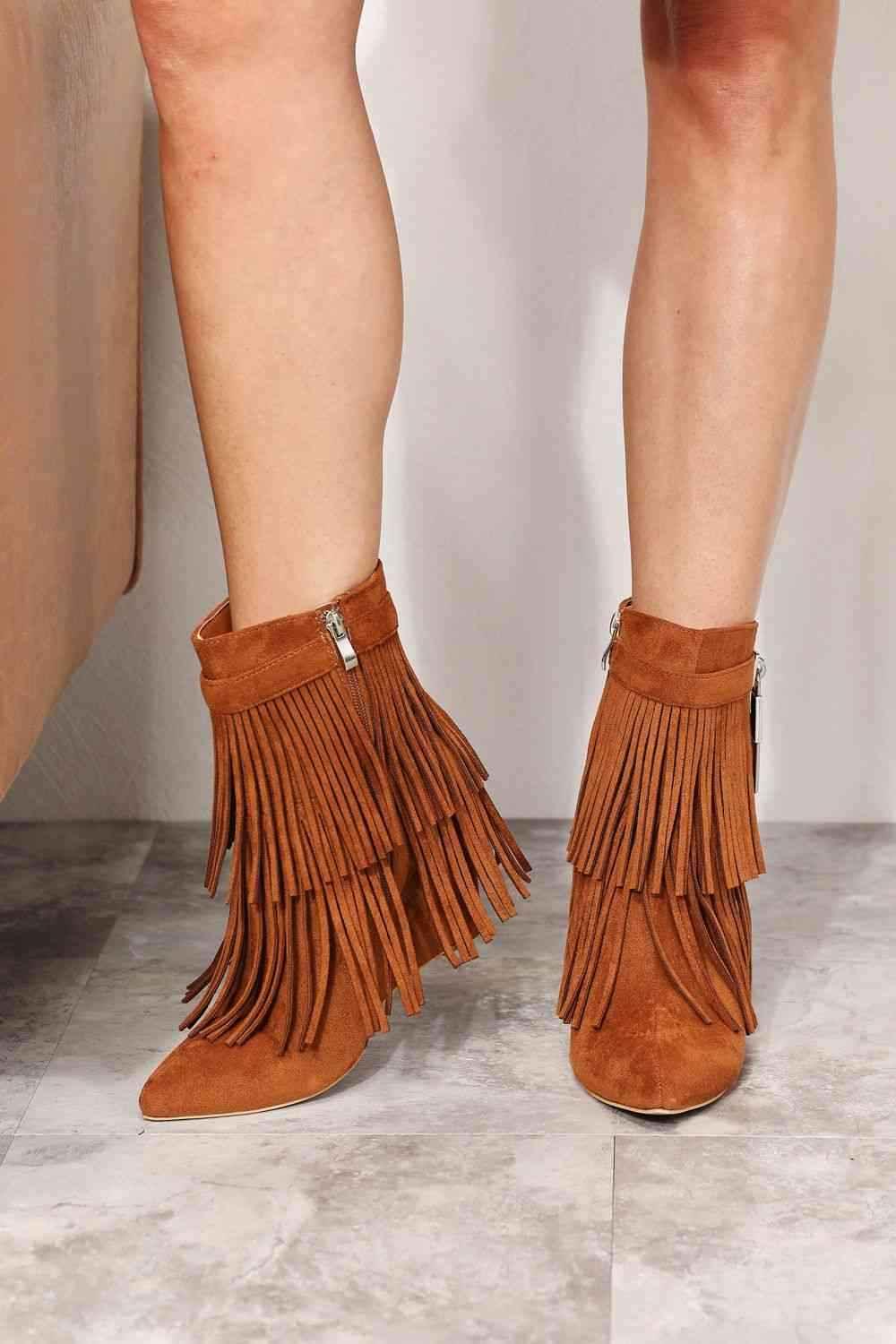 Legend Women's Tassel Wedge Heel Ankle Booties - All In The Bag 