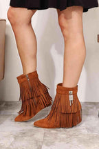 Legend Women's Tassel Wedge Heel Ankle Booties - All In The Bag 