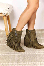 Legend Women's Tassel Wedge Heel Ankle Booties - All In The Bag 