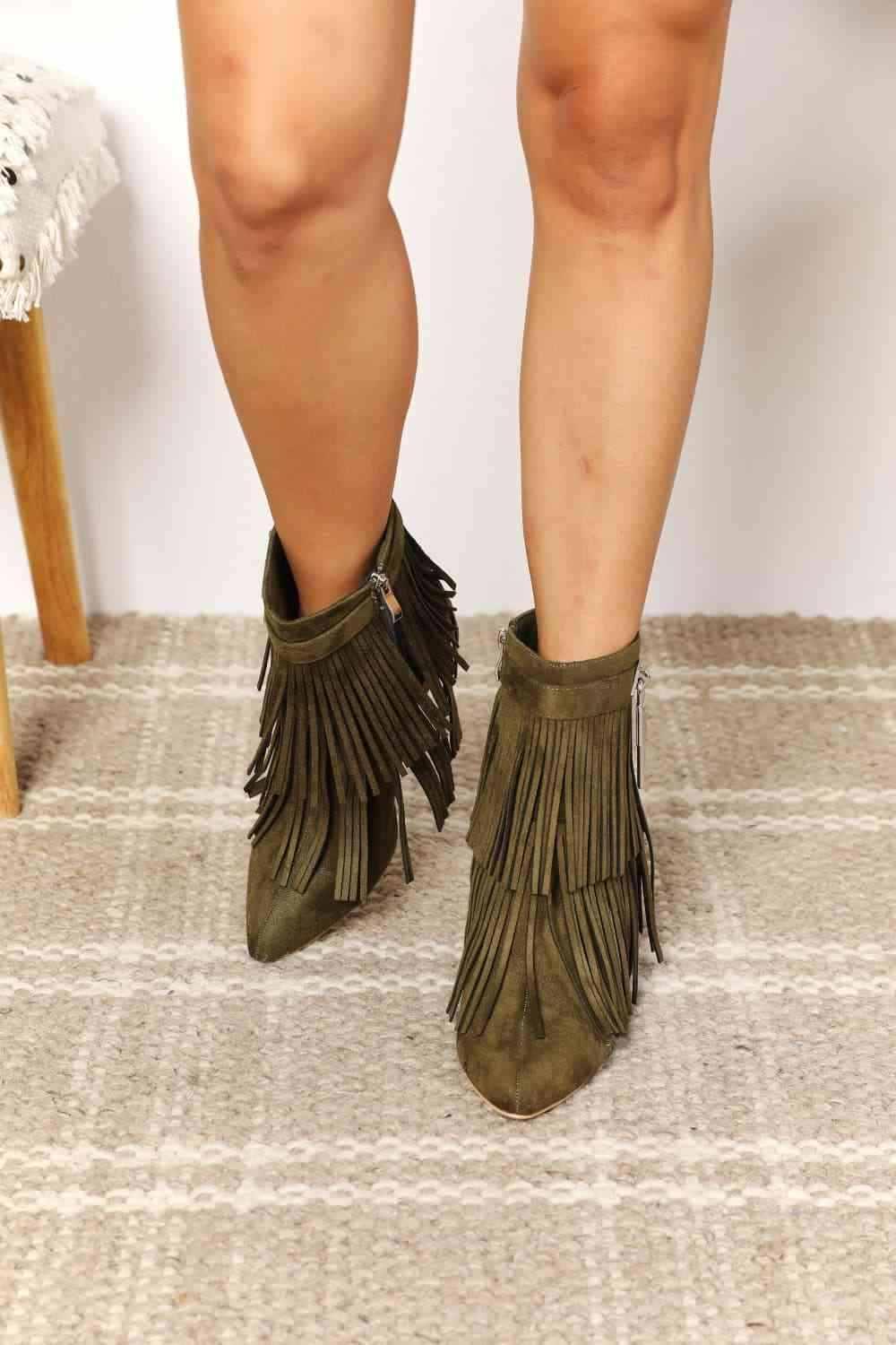 Legend Women's Tassel Wedge Heel Ankle Booties - All In The Bag 