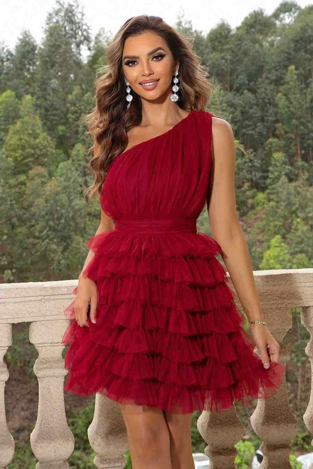 One-Shoulder Sleeveless Dress - All In The Bag 