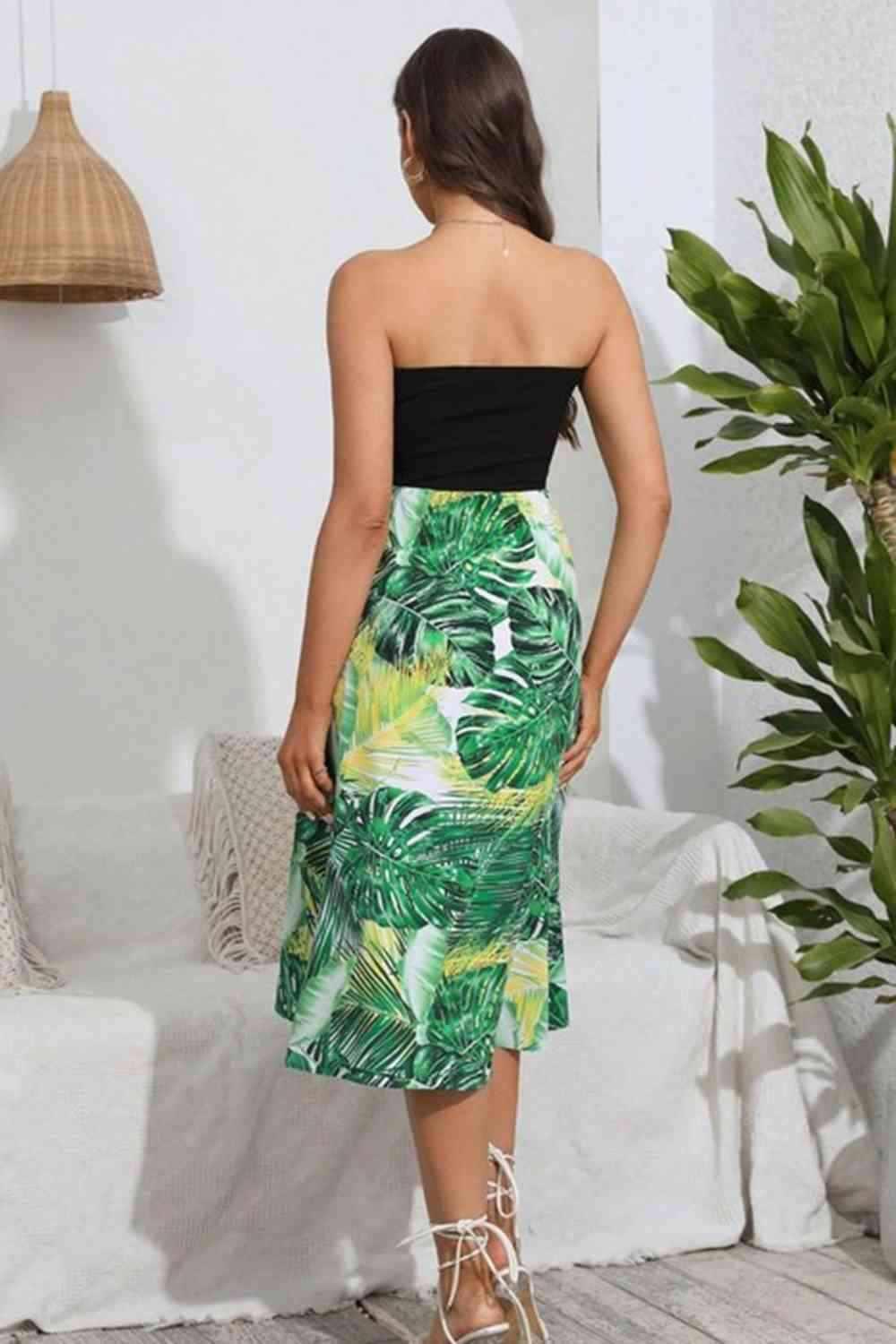 Printed Strapless Dress - All In The Bag 