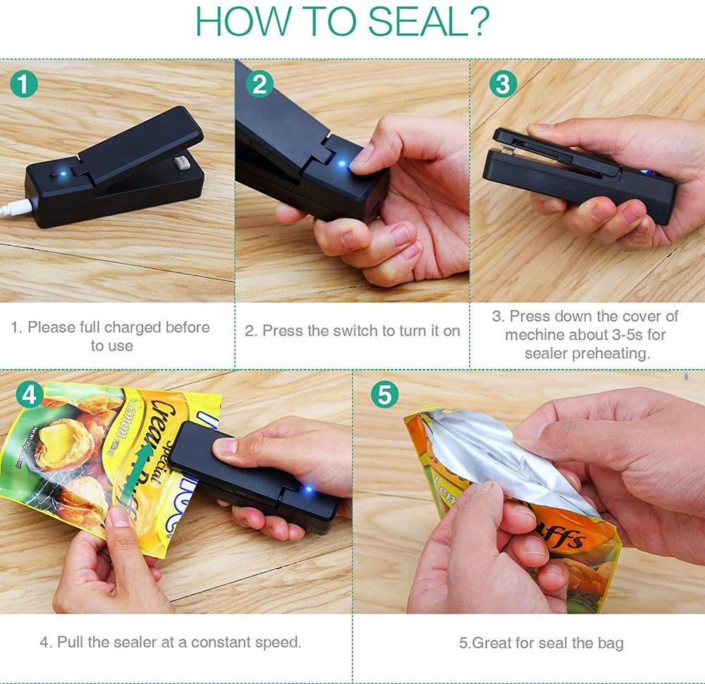 Rechargeable Portable Mini Bag Sealer - All In The Bag 