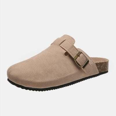 Suede Closed Toe Buckle Slide - All In The Bag 