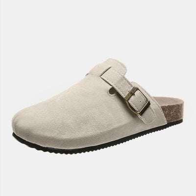 Suede Closed Toe Buckle Slide - All In The Bag 