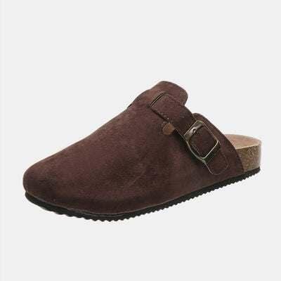 Suede Closed Toe Buckle Slide - All In The Bag 