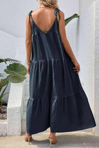Tie-Shoulder Tiered Maxi Dress - All In The Bag 