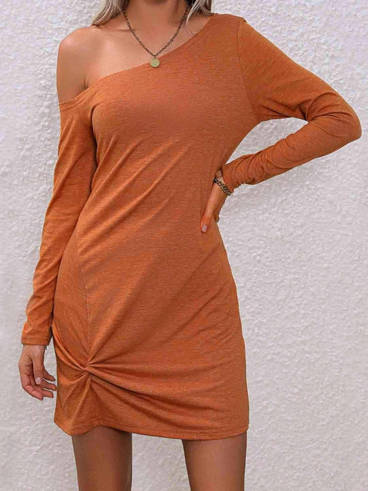 Twisted One-Shoulder Mini Dress - All In The Bag 