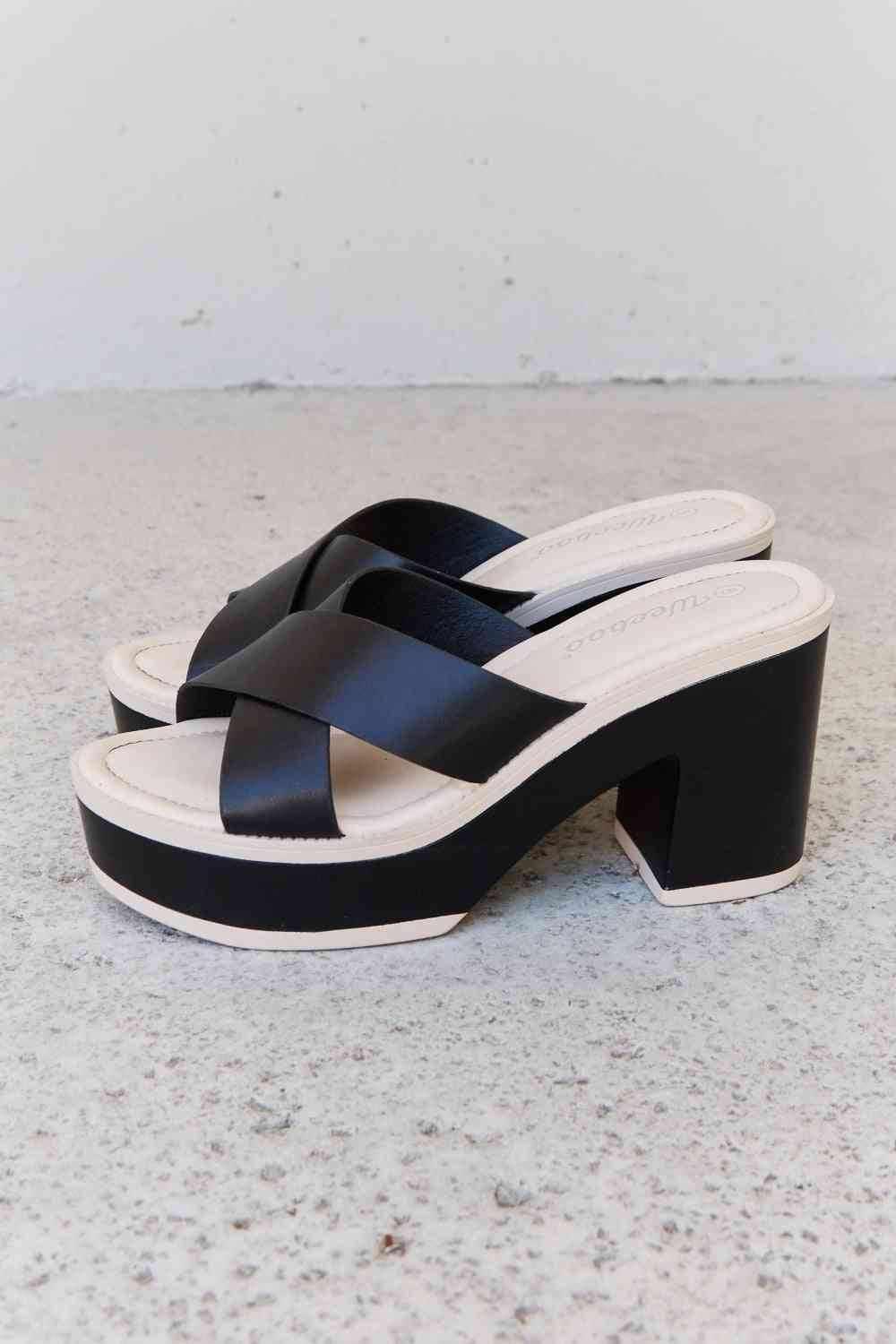 Weeboo Cherish The Moments Contrast Platform Sandals in Black - All In The Bag 